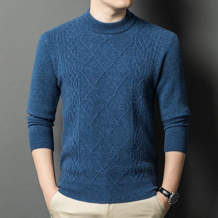 Herren hochwertiger Strickpullover mit diamantartigem Muster Echoarchiv