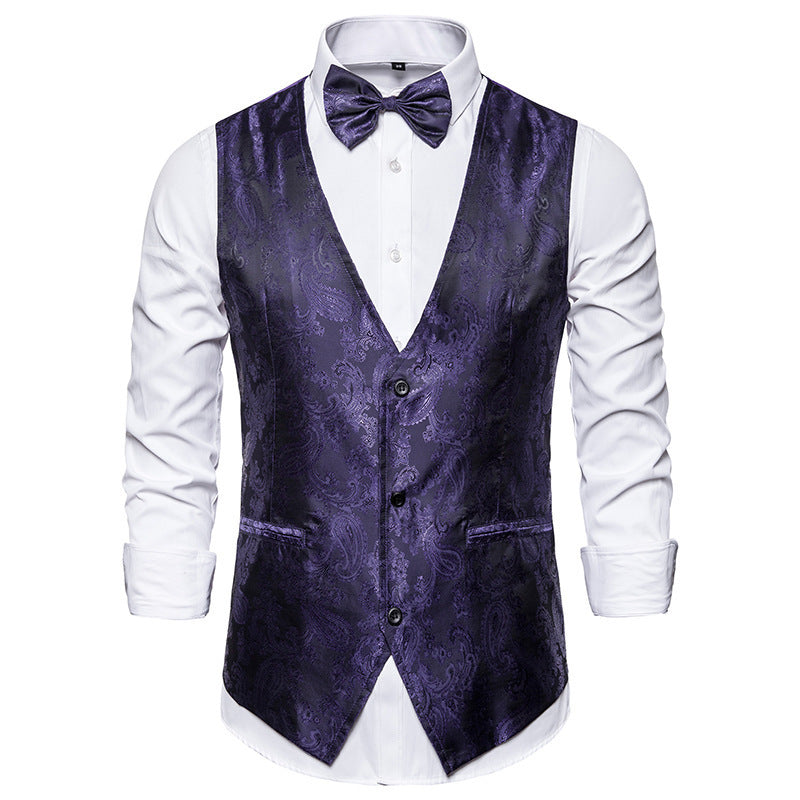 Herren elegante Anzugweste mit feinem Paisleymuster Echoarchiv