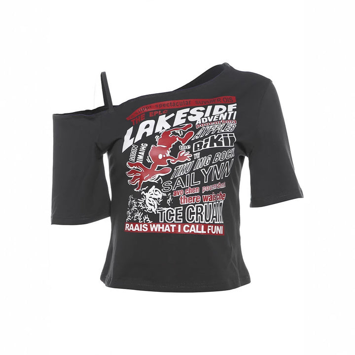 Damen Oversized T-Shirt mit kreativem Grafikdruck und lässiger Passform Echo Archiv