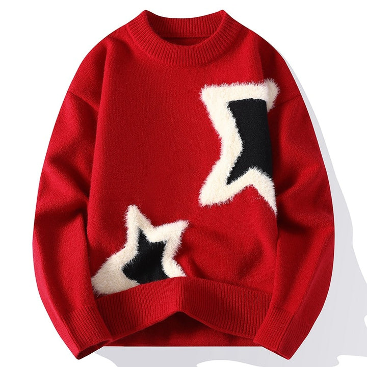 Damen Modischer Pullover mit Sternedesign Echoarchiv