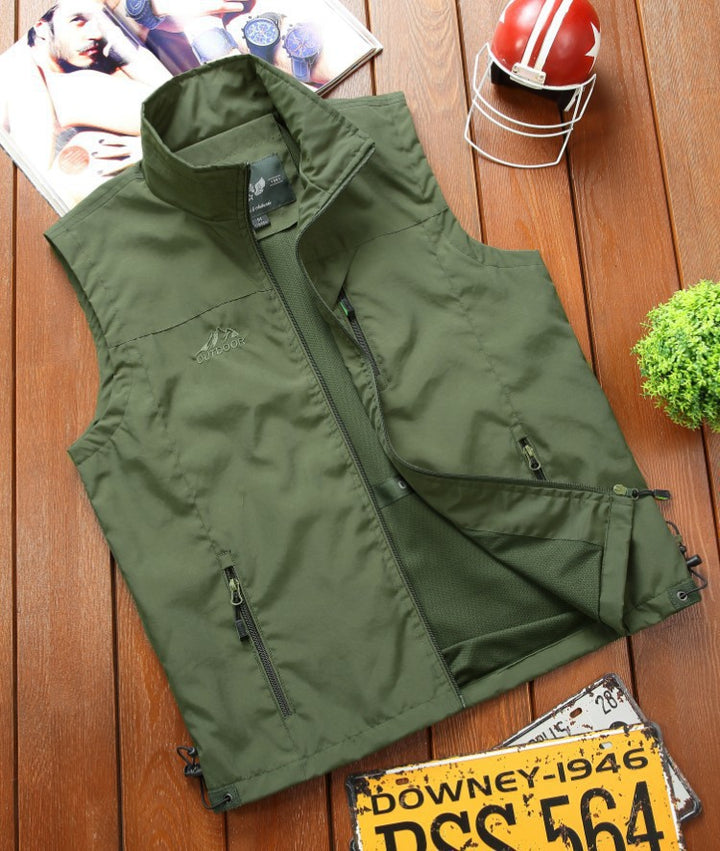 Herren Utility-Outdoorweste mit atmungsaktivem Meshfutter, Reißverschluss‑Taschen und verstellbarem Saum Echoarchiv