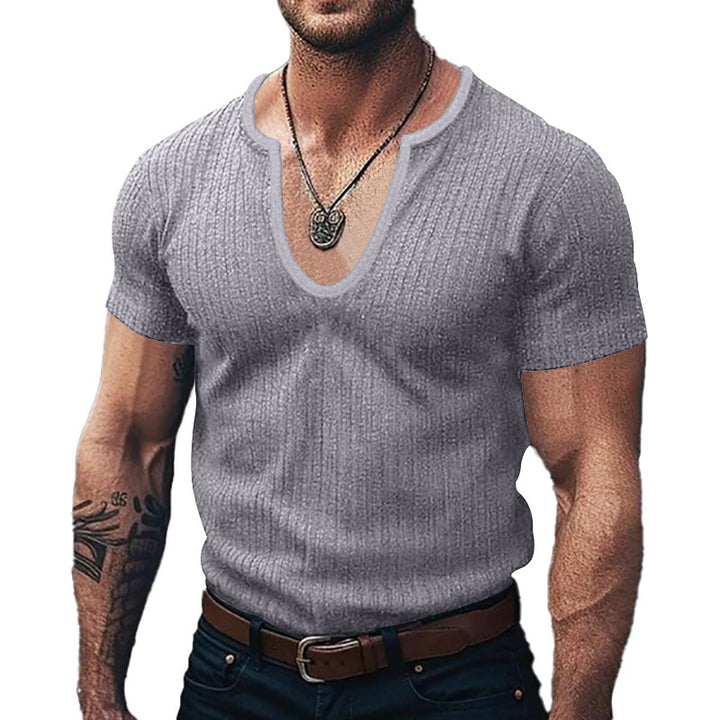 Herren Kurzarm V-Ausschnitt Pulli Echoarchiv