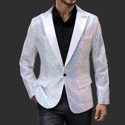 Herren Glamouröser Paillettenblazer mit schimmerndem Effekt Echoarchiv