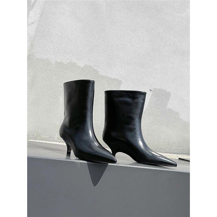 Damen spitz zulaufende Stiefelette mit sculpted Kitten-Absatz und mid-calf Schaft Echo Archiv