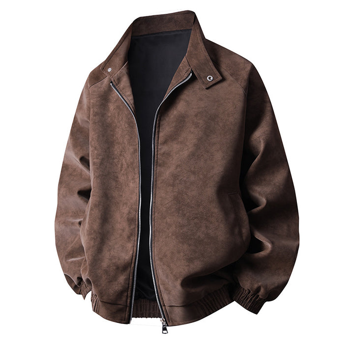 Herren stylische Kunstlederjacke im modernen Design und elastischen Bündchen Echoarchiv