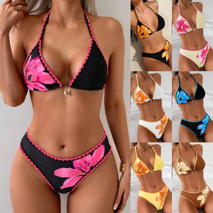 Damen Triangel-Bikini mit floralen Applikationen Echo Archiv