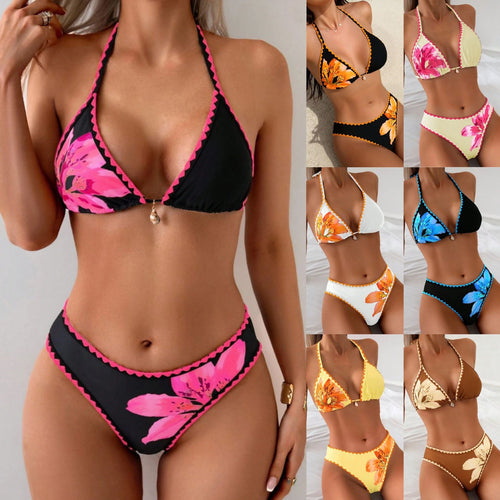 Damen Triangel-Bikini mit floralen Applikationen Echo Archiv