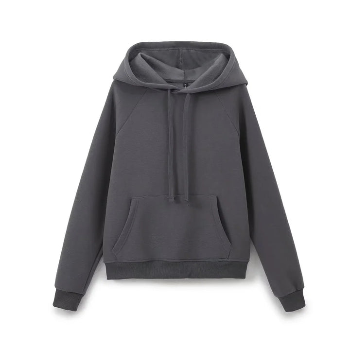 Damen nan lässiger Kapuzenpullover mit Kängurutasche Raglanärmeln und angerauter Innenseite Echo Archiv