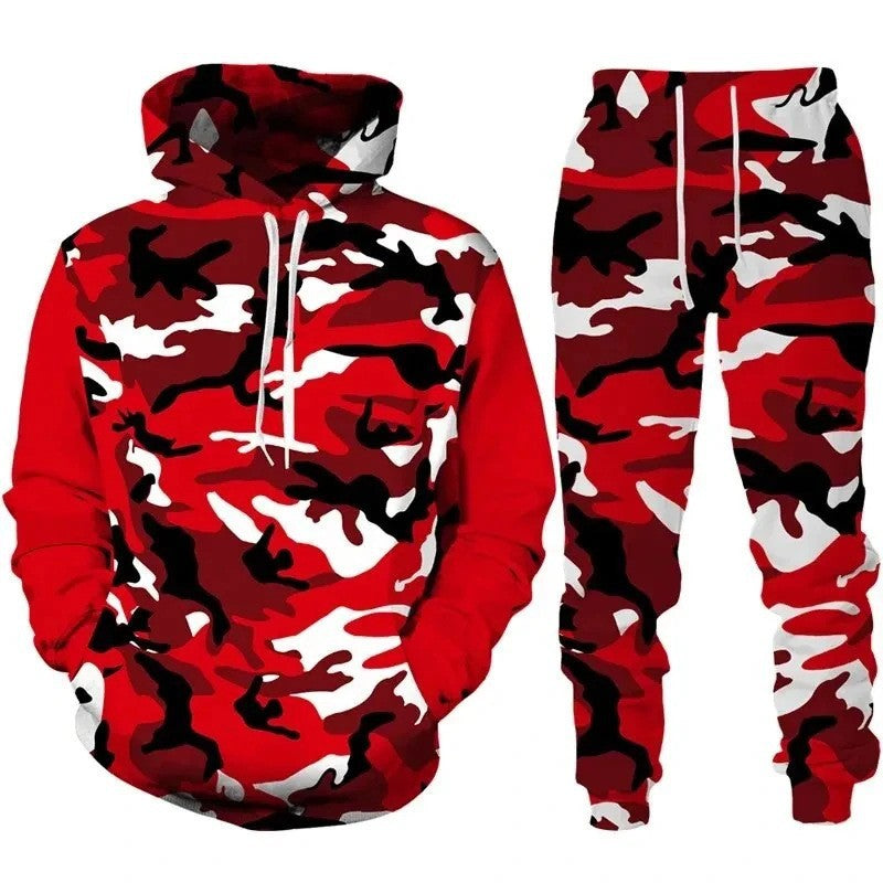 Herren Stylisches Kapuzensweatshirt und Jogginghose Set Echoarchiv