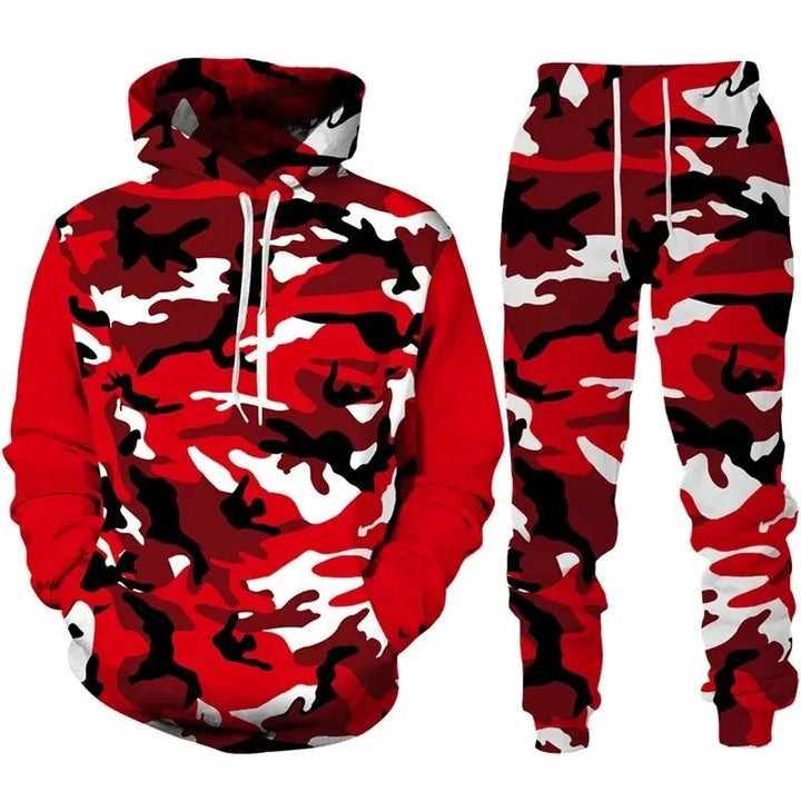 Herren Stylisches Kapuzensweatshirt und Jogginghose Set Echoarchiv