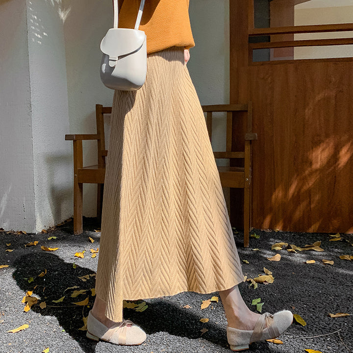 Damen Eleganter Strickrock mit strukturiertem Zopfmuster Echo Archiv