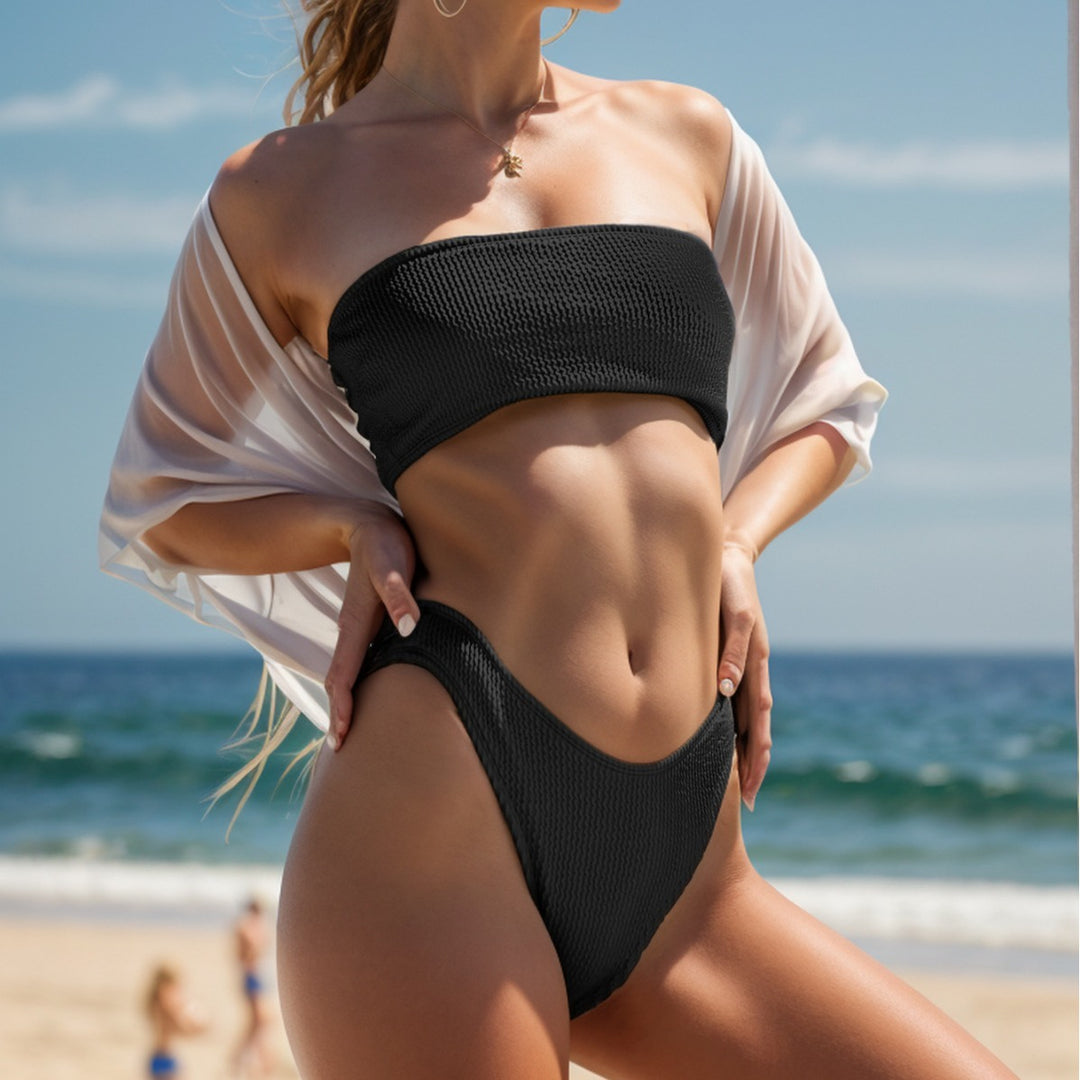 Damen Triangel-Bikini mit strukturiertem Stoff und kreisförmigem Detail Echo Archiv