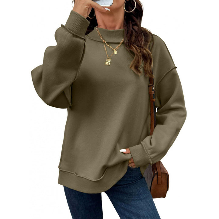 Damen Oversize-Sweatshirt mit Stehkragen, Raglanärmeln und Rippbündchen Echoarchiv