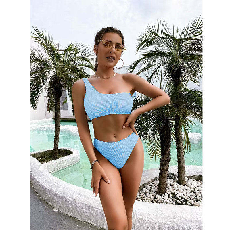 Damen Einseitiger Bikini mit strukturiertem Oberteil Echo Archiv