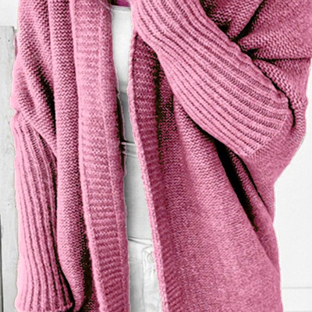 Damen Longline Kapuzen-Strickcardigan mit offener Front – Veloura