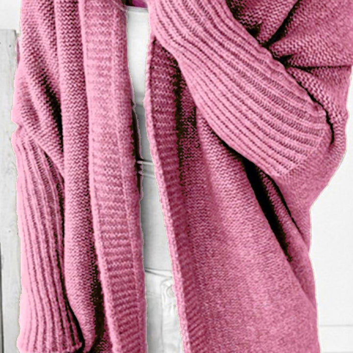 Damen Longline Kapuzen-Strickcardigan mit offener Front – Veloura