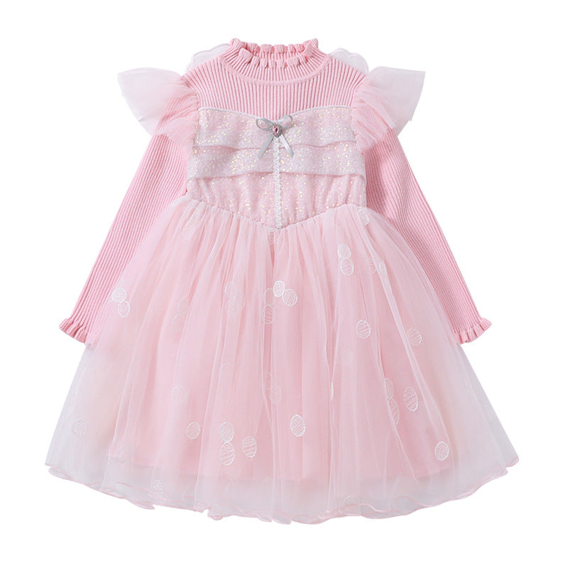 Mädchen Festkleid mit Rüschenärmel und Glitzerdetails Echo Archiv