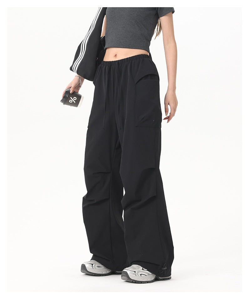 Damen Wide‑Leg Cargo‑Hose mit elastischem Bund & Utility‑Taschen Echoarchiv