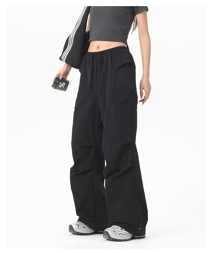 Damen Wide‑Leg Cargo‑Hose mit elastischem Bund & Utility‑Taschen Echoarchiv