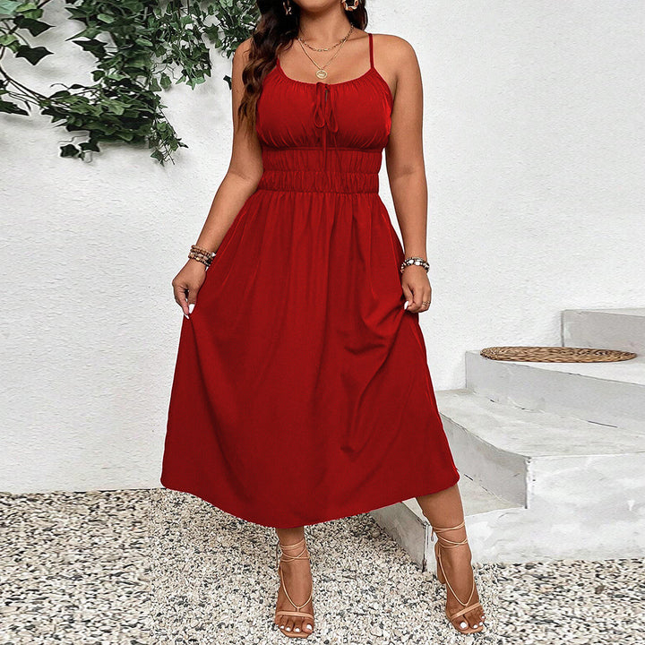 Damen Maxikleid mit verstellbaren Trägern und elastischem Bund Echo Archiv