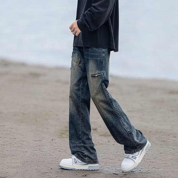 Herren Modische Cargo-Jeans mit praktischen Taschen Echoarchiv