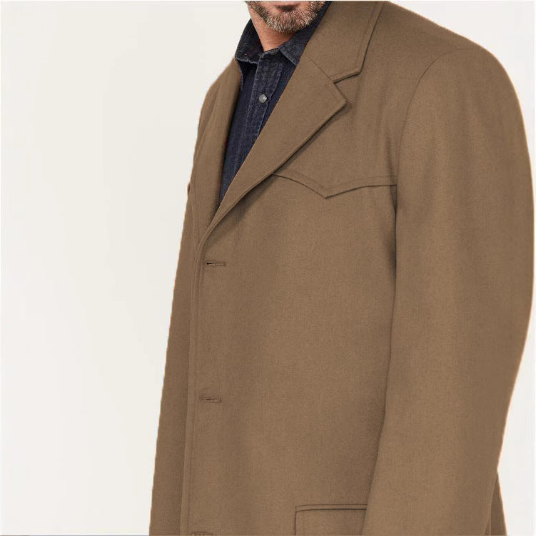 Herren eleganter langärmliger Übercoat mit modernen Akzenten Echoarchiv