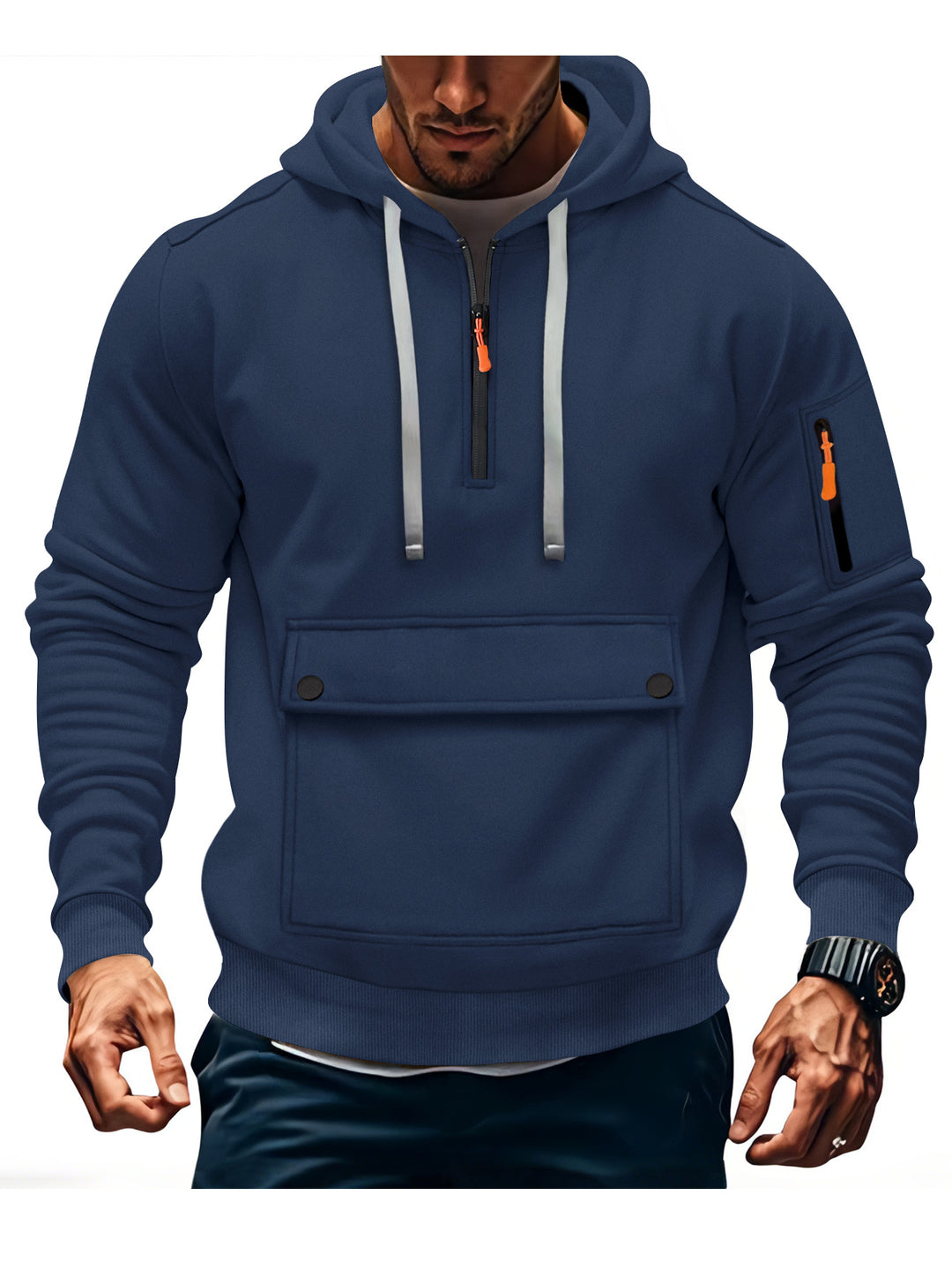 Herren lässige Kapuzenpullover mit praktischen Taschen Echoarchiv