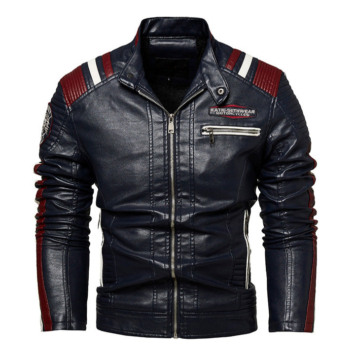 Herren Hochwertige Kunstleder-Motorradjacke Echo Archiv