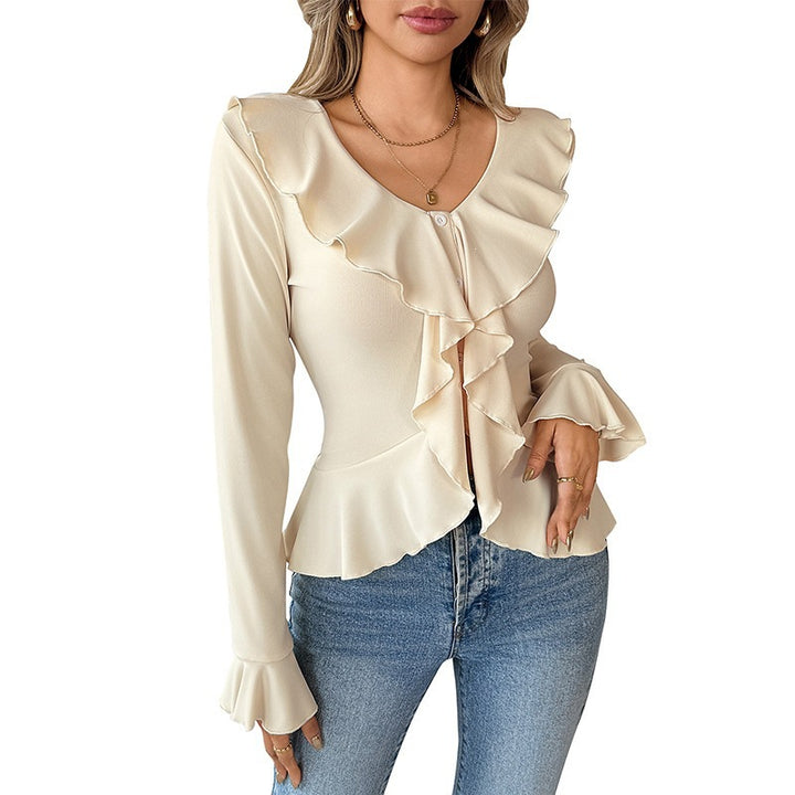 Damen Rüschendetails Bluse Echo Archiv