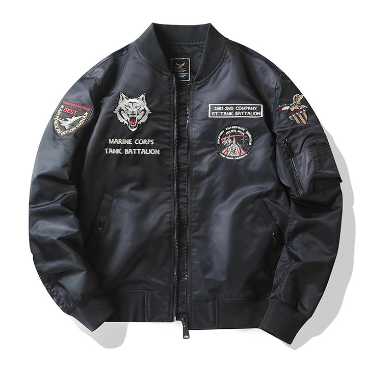 Herren Stylische Bomberjacke mit aufwendigen Applikationen Echo Archiv