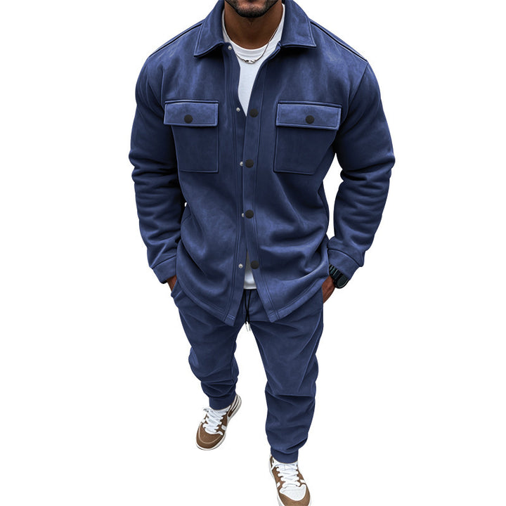Herren lässiges Hemd- und Hose-Set aus weichem Material mit praktischen Taschen Echoarchiv
