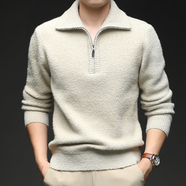 Herren Pullover mit hohem Kragen und Reißverschluss Echoarchiv