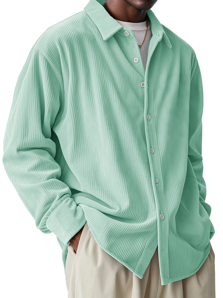 Herren nan oversized Kordhemd mit feiner Rippenstruktur und Relaxed-Fit Echo Archiv
