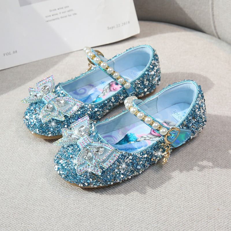 Mädchen Glitzernde Ballerinas mit perlenbesetztem Riemen Echo Archiv