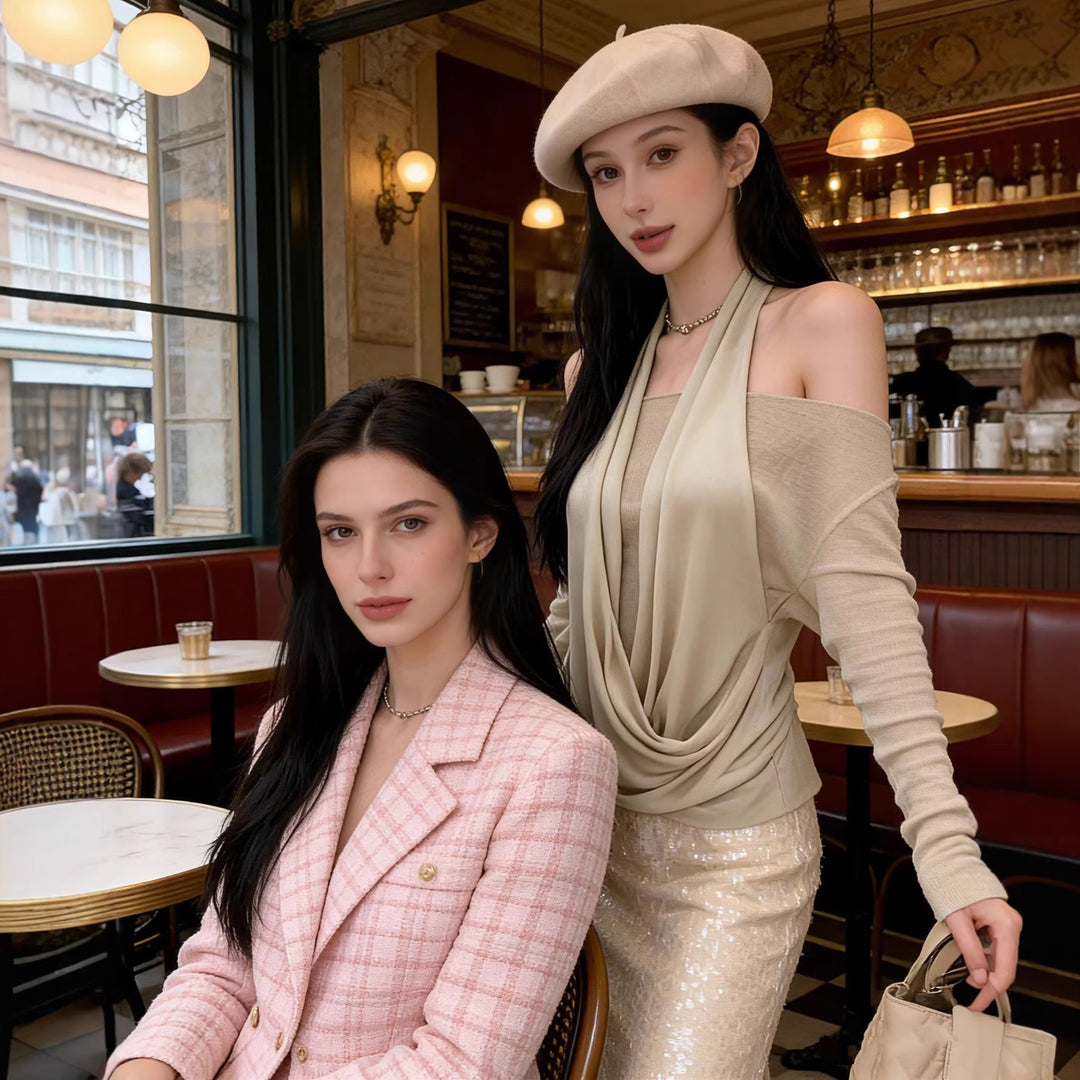 Damen Taillierter Pailletten‑Maxi‑Rock mit Stretchbund und Meerjungfrau‑Silhouette – Valéora