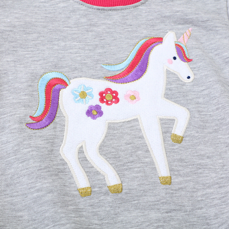 Mädchen Sweatshirt mit buntem Einhorn-Motiv Echo Archiv