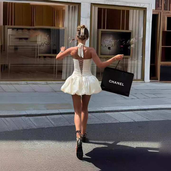 Damen luftiges Sommerkleid mit schulterfreiem Design Echo Archiv