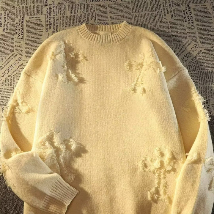 Damen Lässiger Oversized-Pullover mit verwaschenem Design – Mavelle