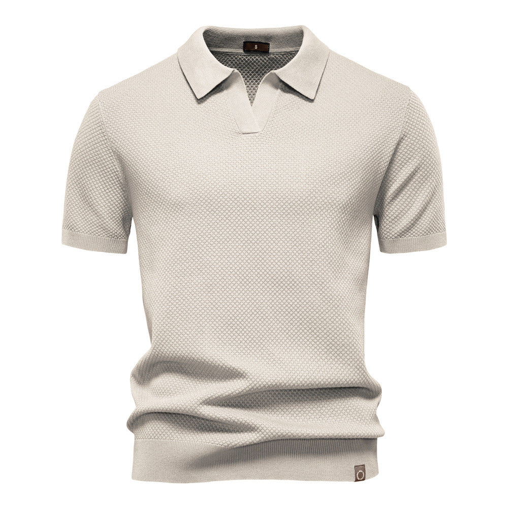 Herren Kurzärmliges Polo-Shirt mit strukturiertem Design Echoarchiv