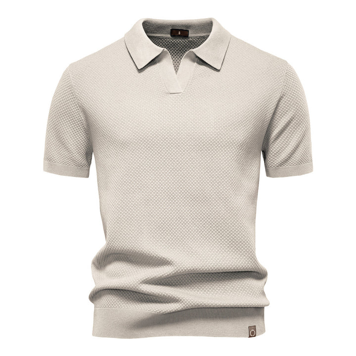 Herren Kurzärmliges Polo-Shirt mit strukturiertem Design Echoarchiv