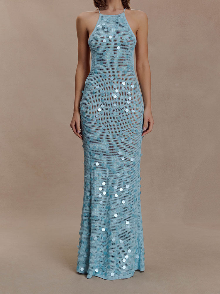 Damen Elegantes Maxikleid mit funkelnden Applikationen Echo Archiv