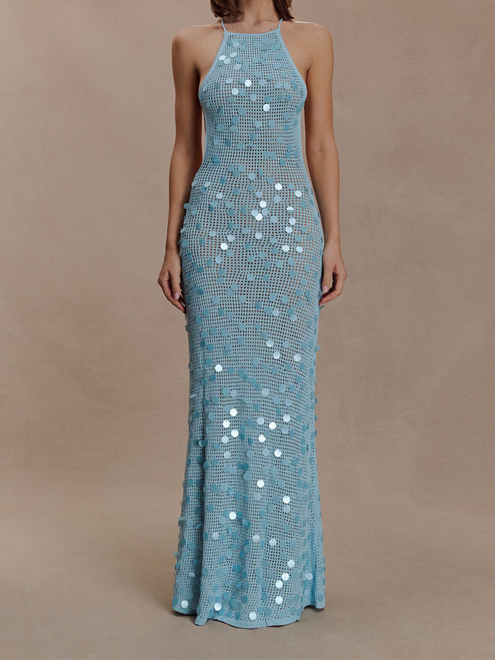 Damen Elegantes Maxikleid mit funkelnden Applikationen Echo Archiv