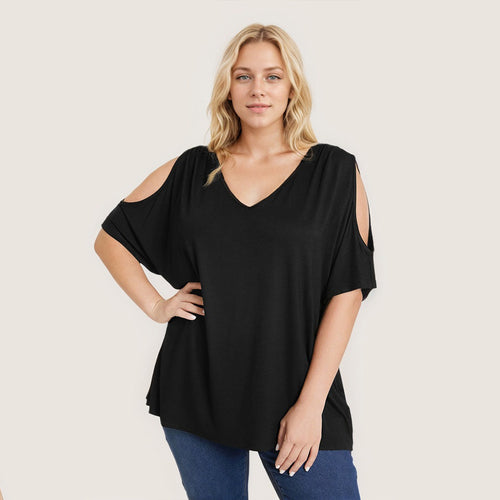 Damen Oversized T-Shirt mit Schulterauschnitten Echo Archiv