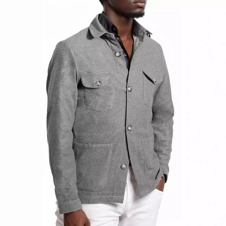 Herren zeitlose Utility-Jacke mit praktischen Taschen und Stehkragen Echoarchiv