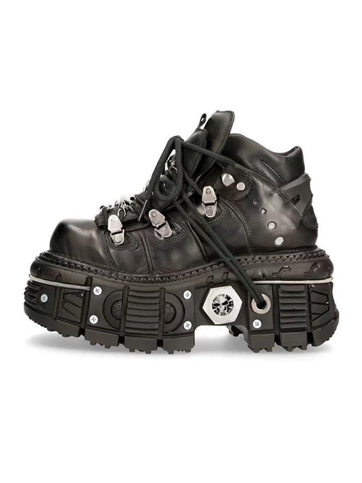 Damen Stabile High-Top Stiefel mit robuster Gummisohle Echoarchiv