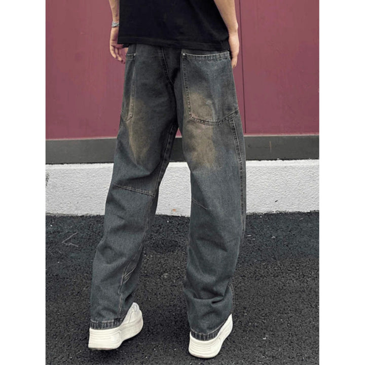 Herren weit geschnittene Jeans mit asymmetrischem Design Echoarchiv