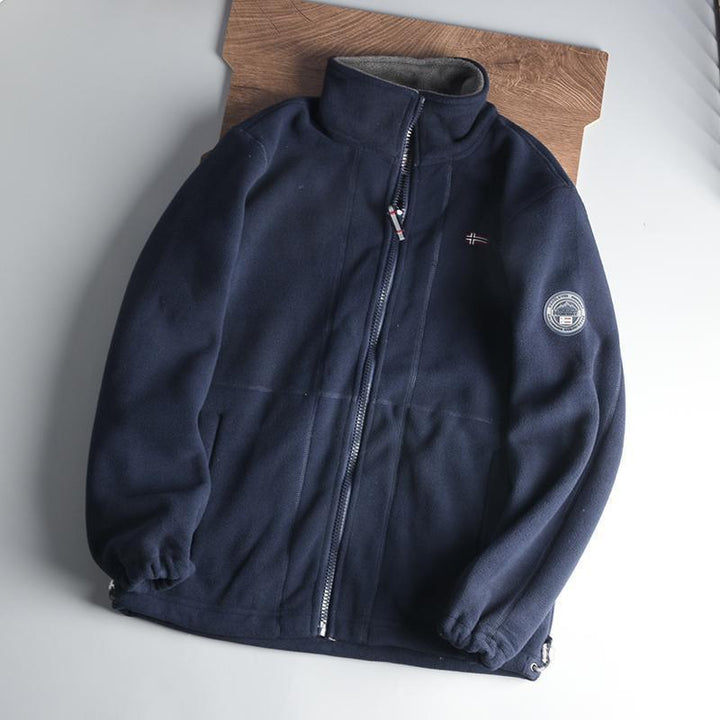 Herren Wärmende Fleecejacke mit Stehkragen, Reißverschluss und elastischen Bündchen Echo Archiv