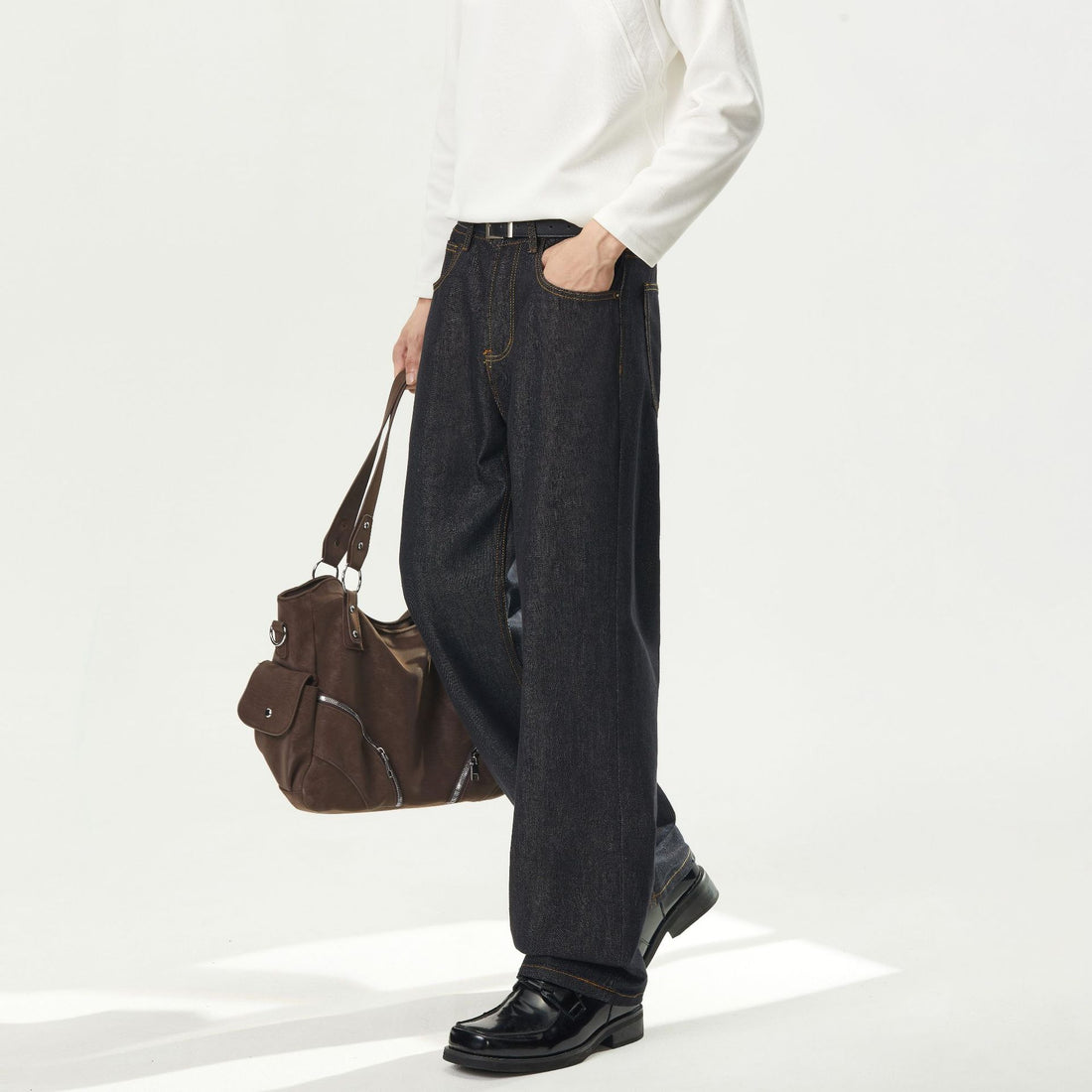 Damen hochtaillierte gerade Jeans aus Premium-Denim Echo Archiv