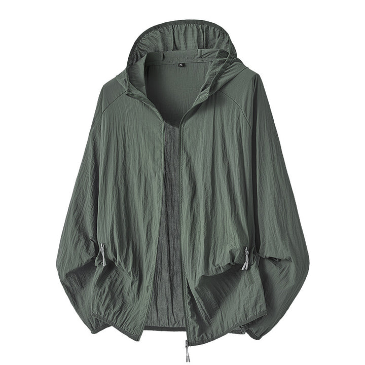 Herren leichte, winddichte Wanderjacke mit verstellbarem Kapuzenkragen und atmungsaktiven Einsätzen Echoarchiv