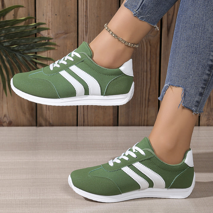 Damen  leichte Retro-Canvas-Sneaker mit gepolsterter Innensohle, flexibler Laufsohle und dezenter Streifen-Optik Echo Archiv